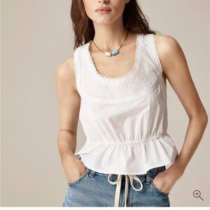 J. Crew Flutter-hem tank in cotton poplin Pink